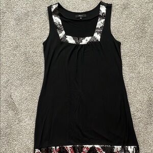 Express Black Sequin Tank Top